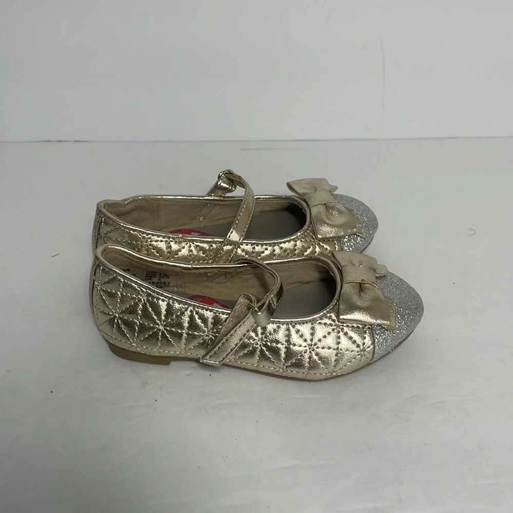 Disney Princess Toddler Gold Mary Jane Shoes Metallic Gold/Silver 5.5